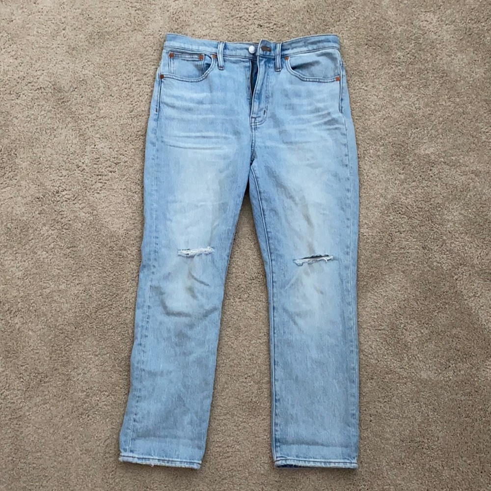 Madewell high rise slim crop boyjean